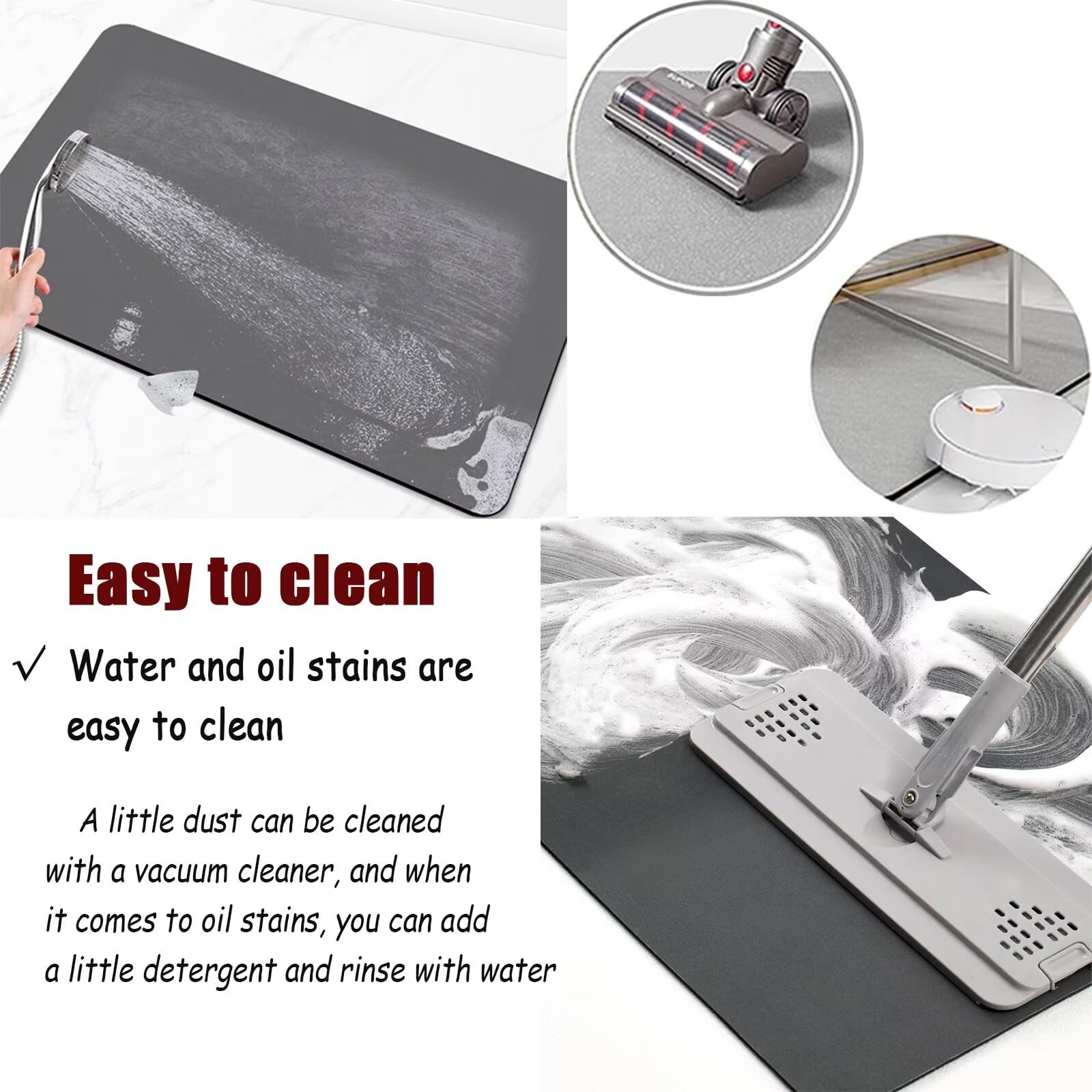 Diatomite Badematte, 70 x 120 cm, rutschfest, super saugfähig, schnell trocknend, Duschmatte, waschbar, bunt, für Badezimmer, Küche, Bodenmatte