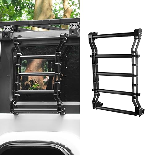 Miniatura 17 de FURYENGRAVER Kit de flanco de panel Molle de almacenamiento de ventana trasera, decoración protectora de ventana trasera para Jeep Wrangler