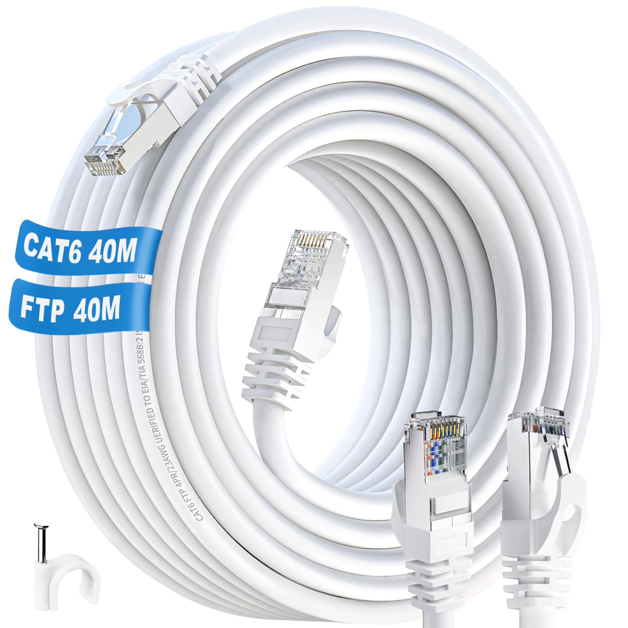 Câble Ethernet CAT 7 – 15 Mètres – Blindé (SFTP), Plat, 10 Gbps, 600 MHz – Pour Routeur, Switch, PC, Gaming