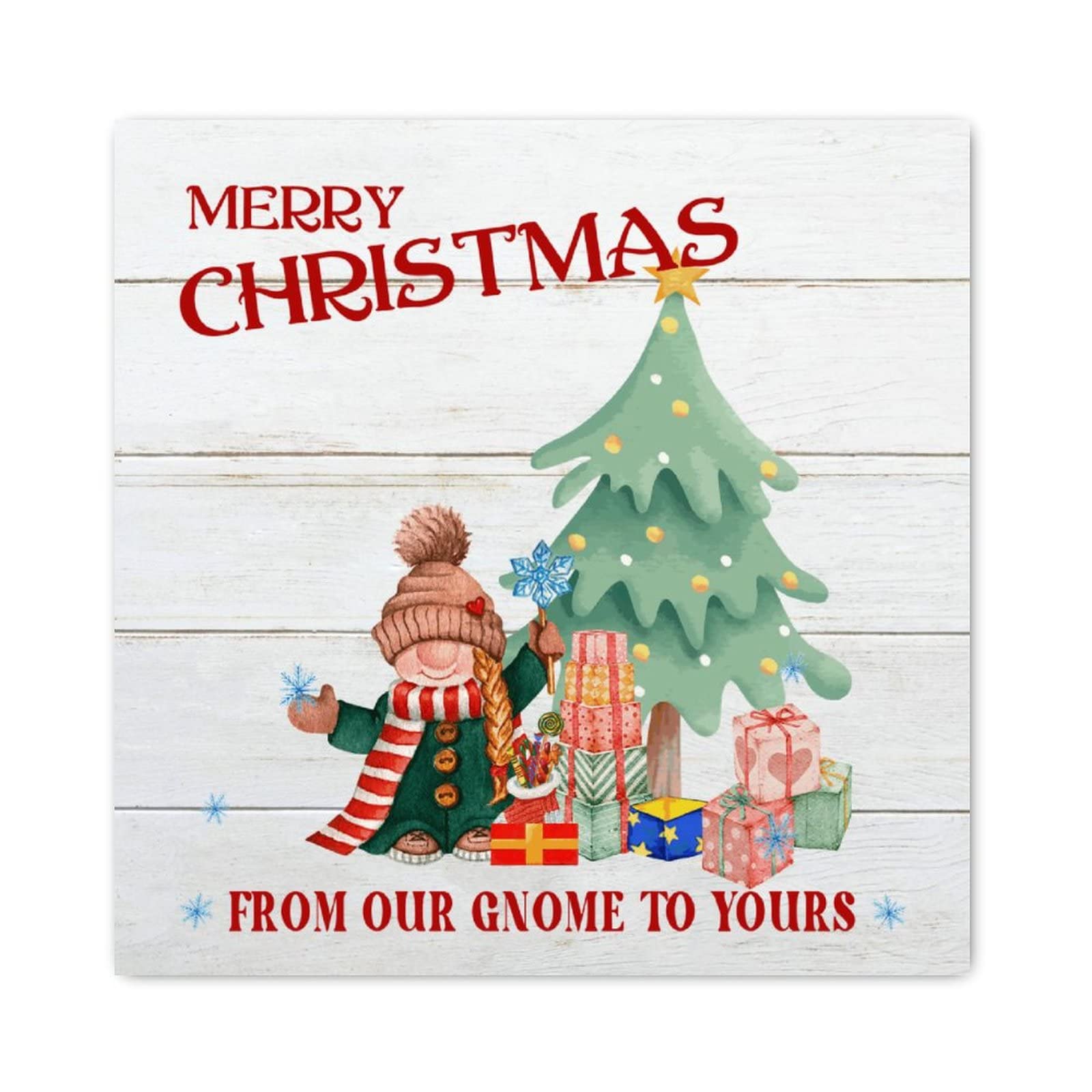 Panneau en bois From Our Gnome to Yours message de bienvenue chaleureux