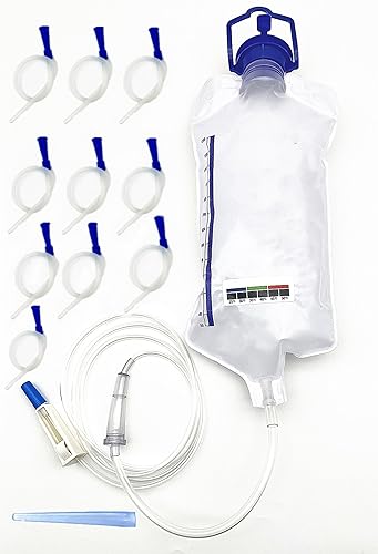 SOYESY - Kit de bolsa de enema de 40.6 fl oz, kit de enema casero reutilizable para limpieza de colon, kit de bolsa de limpieza de colon, adecuado