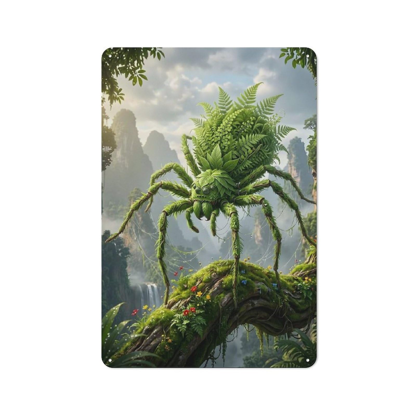 For Living Room Or Hallway, Forest Spider Retro Metal Plaque 30x20cm, for A Newly Furnished Living Room And Hallway