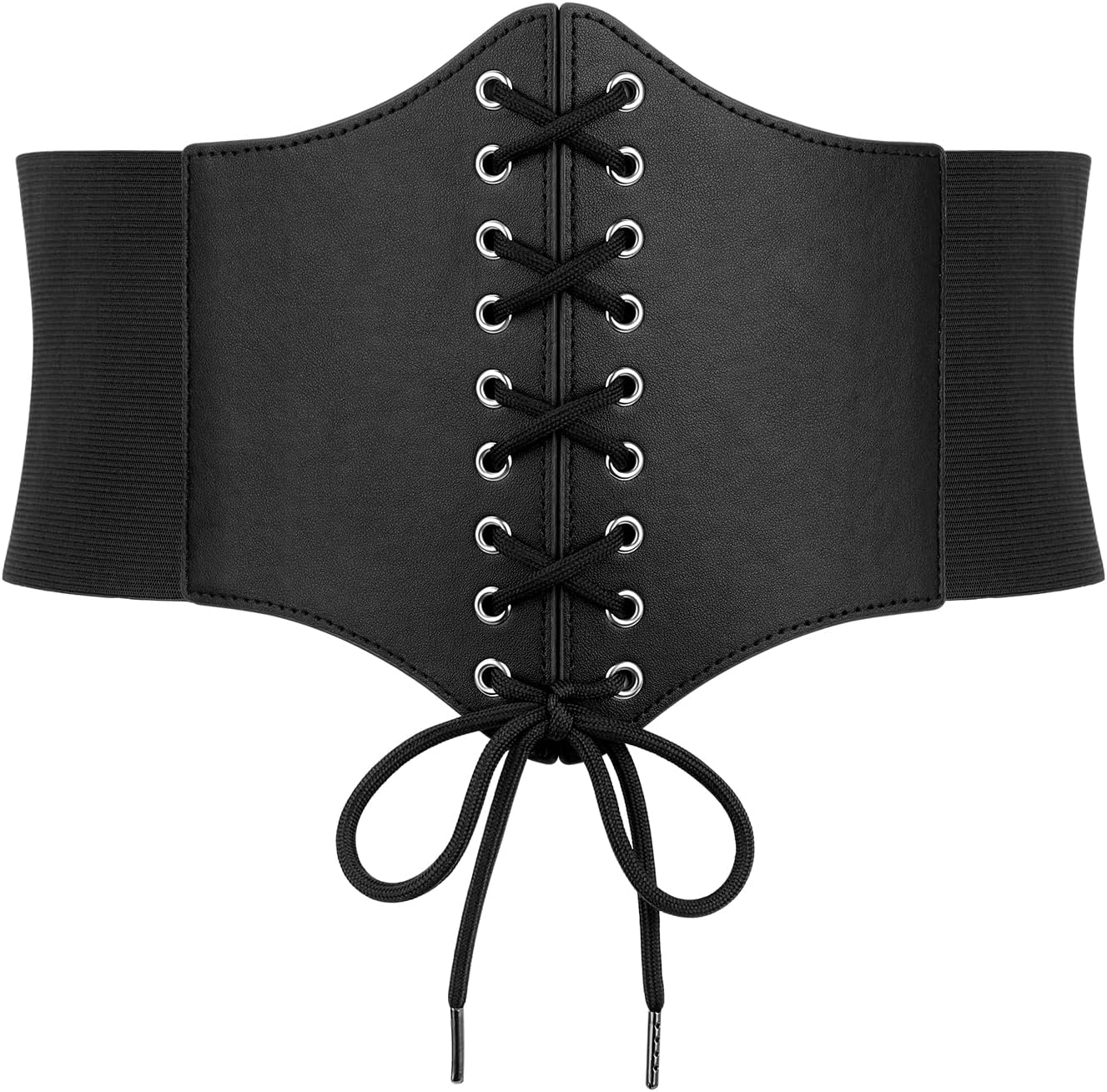 JASGOOD Waist Corset Belt for Women Retro Elastic Lace-up Wide Waist Cinch Belt Pirate Waspie for Halloween Costume