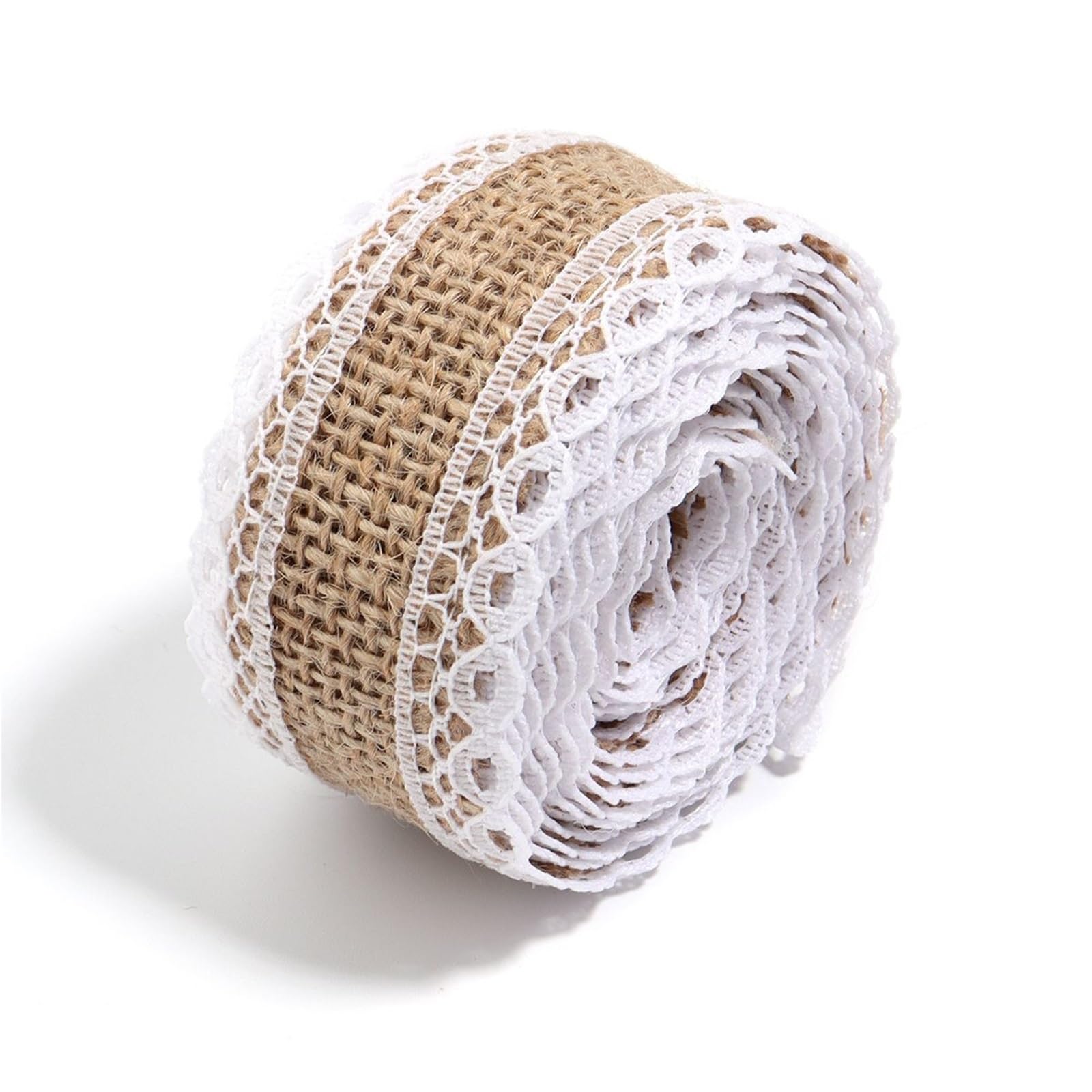 Burlap Fabric 2 Yards Lace Burlap Ribbon Vintage Jute Ribbons for DIY Clothing Packing Wedding Party Home Decoration Accessories(Type8 (2.5cm))