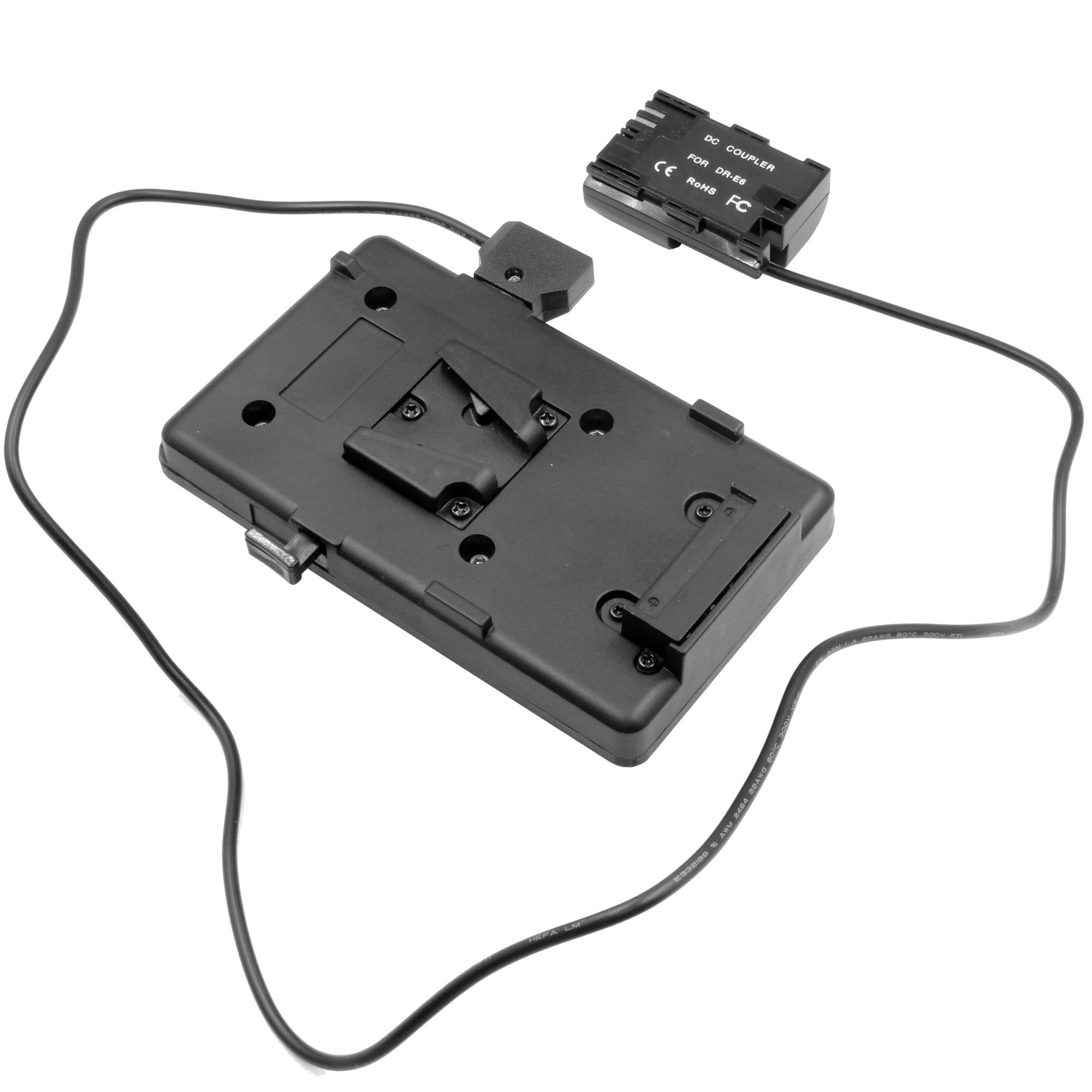 GyroVu V-Mount Battery Carbon Fiber Mount and D-Tap to LP-E6 Adapter Cable for Ronin M/MX, Movi Gimbal