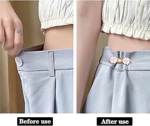 Miniatura 6 de GILINICE Juego de 8 tensores de cintura para pantalones, juego de hebilla de cintura con botón de jean ajustable, no requiere costura, ajuste