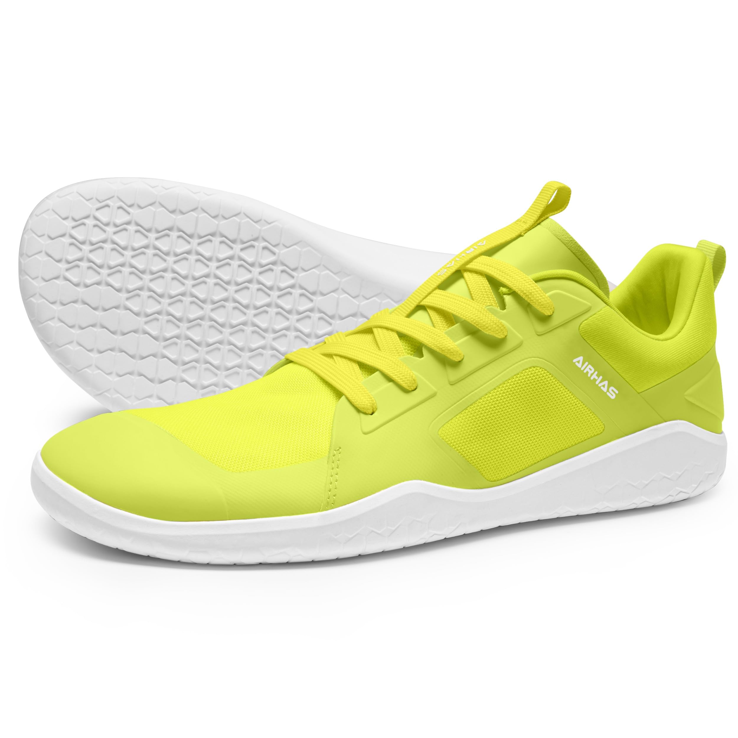 AIRHAS Men's Barefoot Shoes Zero Drop Workout Minimalist Gym Shoes for Men Deadlift Cross Training Sneakers (Lemon,14.0)