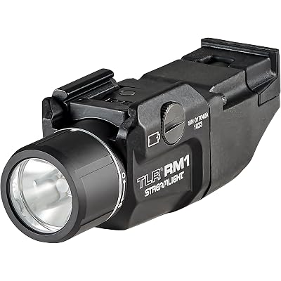 Streamlight 69440 TLR RM 1 500-Lumen Low-Profile Rail Mounted Tactical Lighting System with Rail Locating Keys, Remote Pressure Switch, Mounting Clips and CR123A Battery, Black
