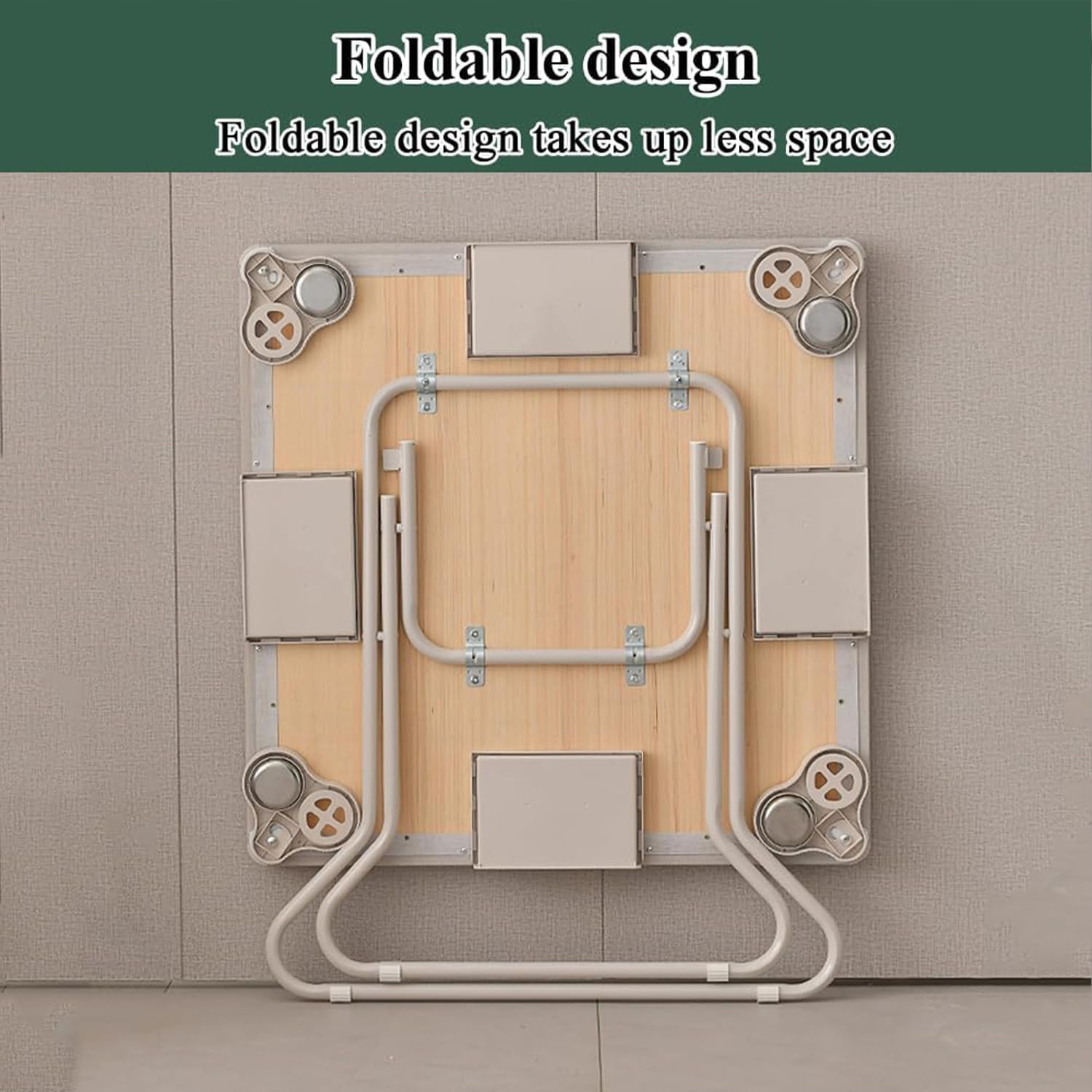 Foldable Mahjong Table 35", Portable Square Game Table with 4 Drawers & Cup Holders, for Poker, Board Games, Ideal for Home, Club, Party (Green)