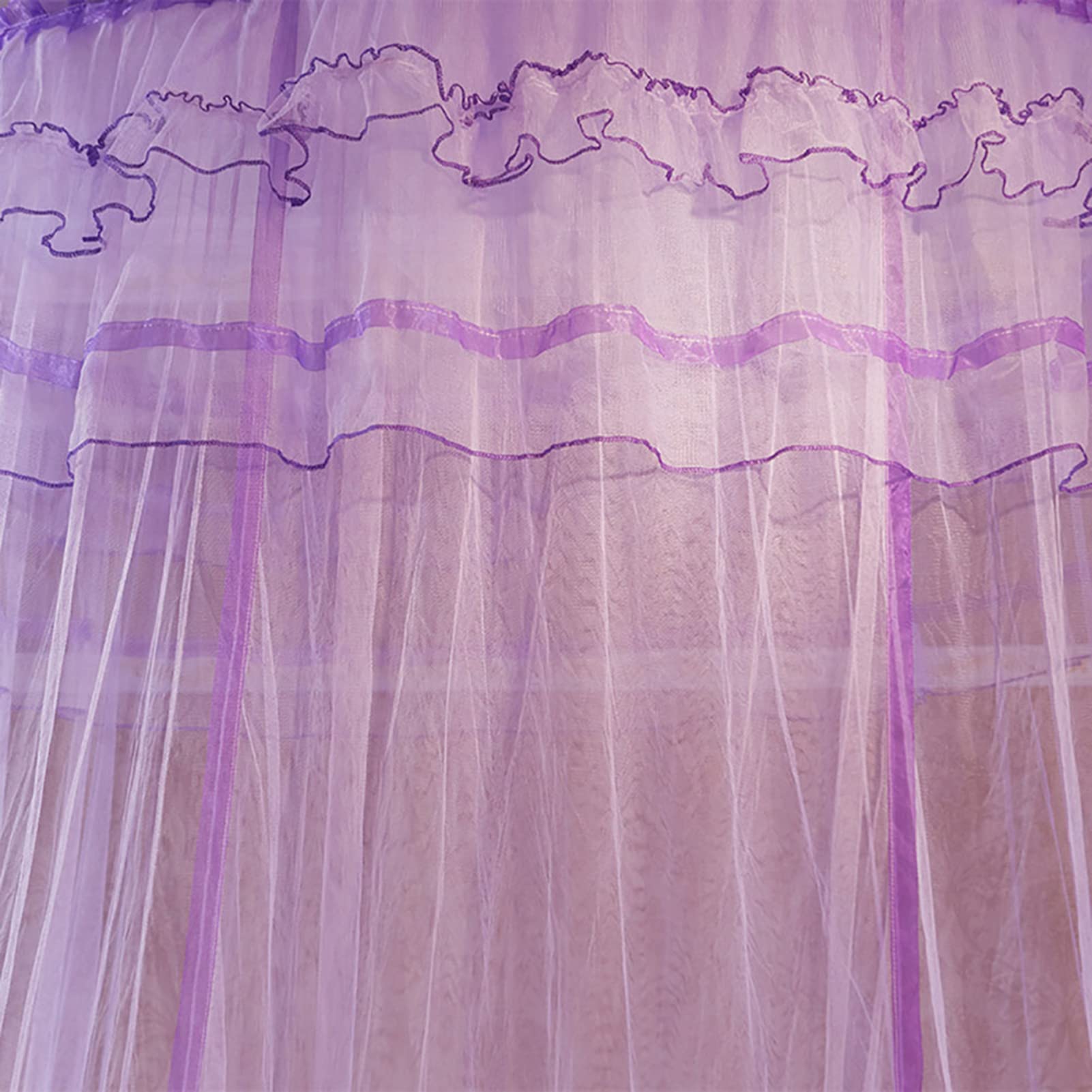 Alvinlite Zanzariera a Cupola Traspirante, Rete Estiva per Lettino a baldacchino in Rete per Lettino Rotondo per Bambini Decorazione -005(Viola) Zanzariera