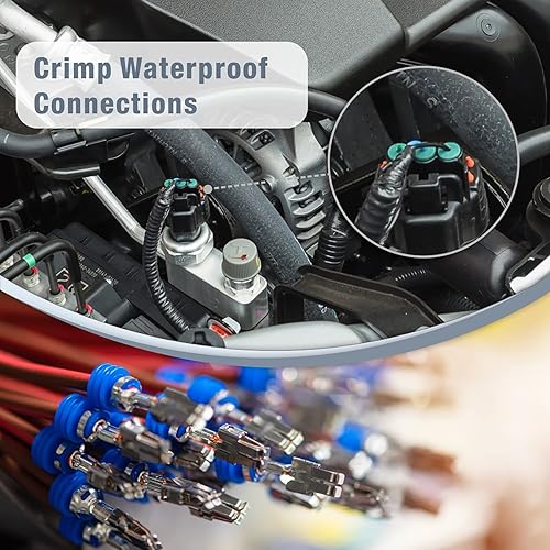 Miniatura 5 de IWISS Paquete meteorológico - Herramienta de prensado de conectores sellados crimpadora de cables para Delphi Metri-Pack 150 280 y terminales de