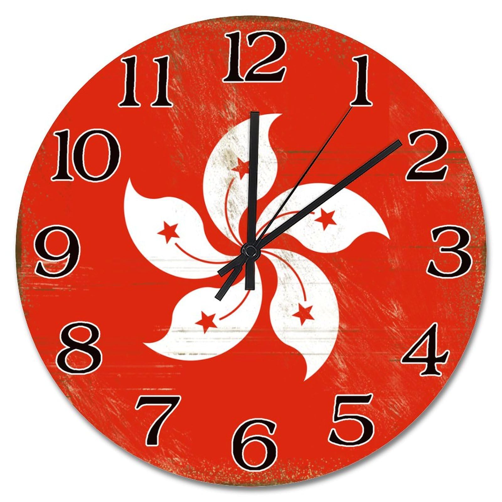 Horloge murale en bois Hong Kong pendule rustique maison