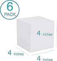 Vista 3 de Silverlake - Cubos de espuma para manualidades (4 x 4 x 4 pulgadas) para proyectos de bloques de espuma de poliestireno (paquete de 6)