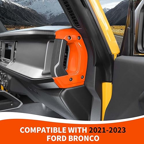 Miniatura 3 de Cubierta para manija lateral de consola central compatible con accesorios interiores Ford Bronco 2021-2023, naranja
