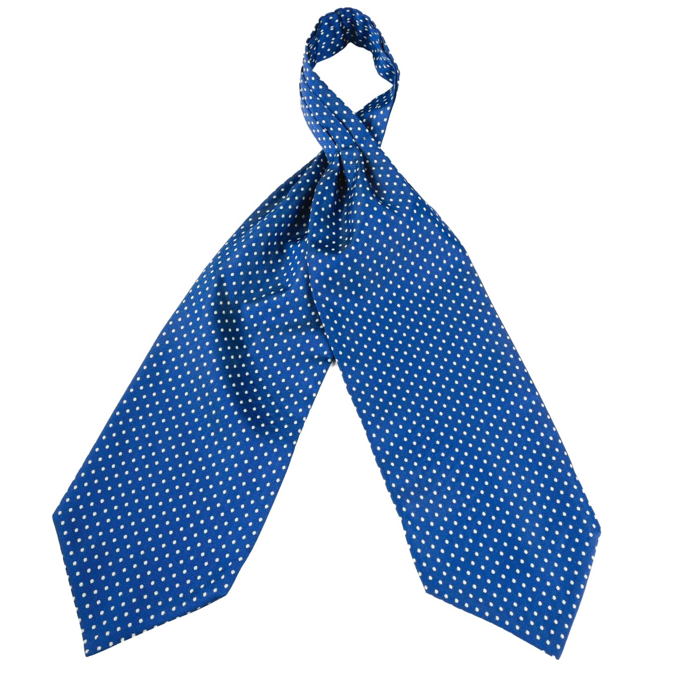 Remo Sartori - Ascot Doble Pala de Seda Jacquard de lunares blancos, Made in Italy, Hombre, turquesa, Talla única
