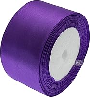 Vista 10 de ATRBB Cinta de satén de 25 yardas y 2 pulgadas de ancho, perfecta para bodas, lazos hechos a mano y envoltura de regalos (rojo vino)