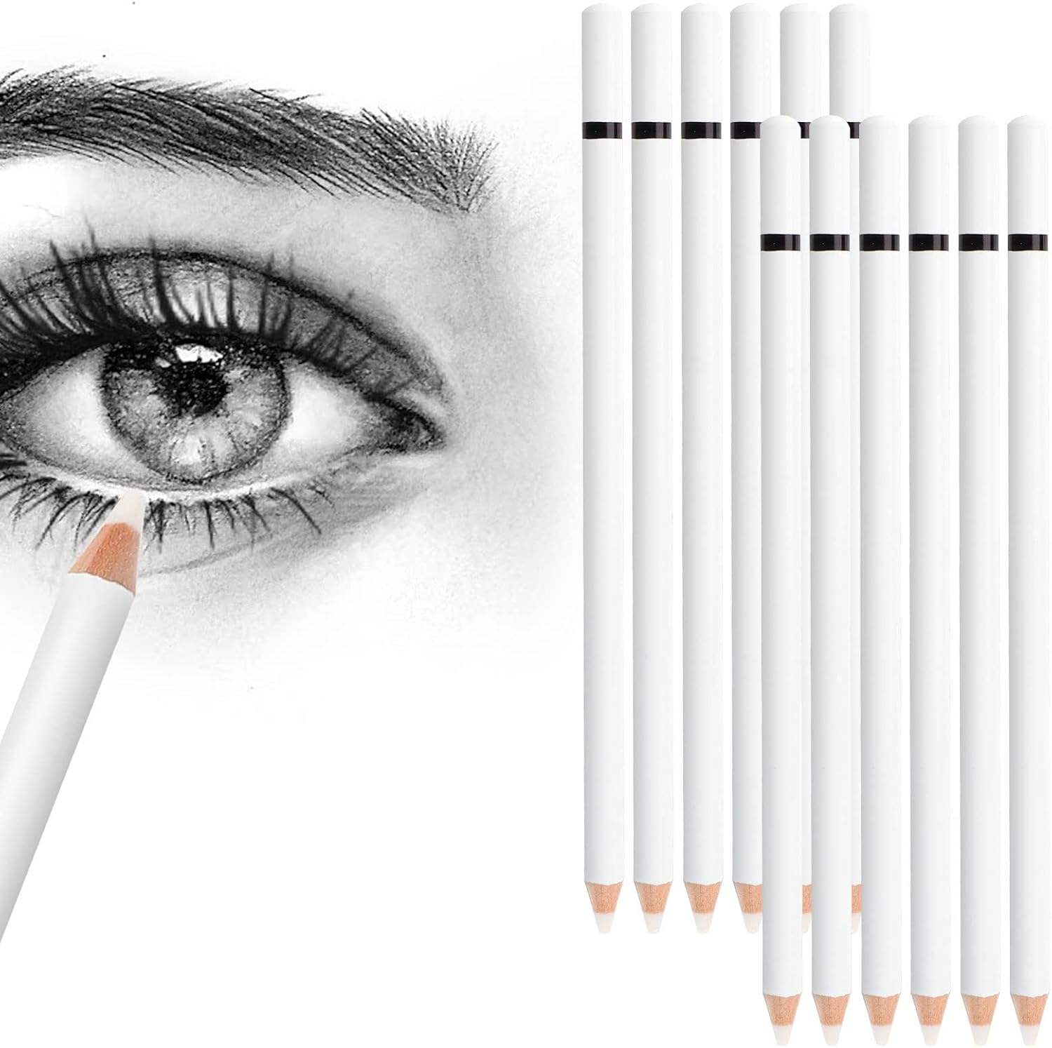 Eraser Pencils Set for Artist, 12 Pcs Professional Highlight Eraser Pen
