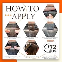 Vista 6 de Full Shine - Extensiones de cabello humano real con cinta adhesiva invisible y trama de piel sin costuras, rubio, color 16 con reflejos color 22