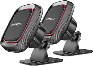 [2 Pack] Magnetic Phone Holder for Car, APPS2Car Dashboard Magnetic Car Phone Holder Mount with Strong VHB Adhesive Mounting, Requires Metal Plate for Use, Compatible with Most Phones