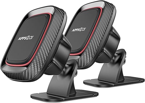 APPS2Car [Paquete de 2] Soporte magnético para teléfono para automóvil, imán súper fuerte, soporte de teléfono para automóvil, tablero de