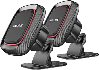 [2 Pack] Magnetic Phone Holder for Car, APPS2Car Dashboard Magnetic Car Phone Holder Mount with Strong VHB Adhesive Mounting, Requires Metal Plate for Use, Compatible with Most PhonesNot for Magsafe