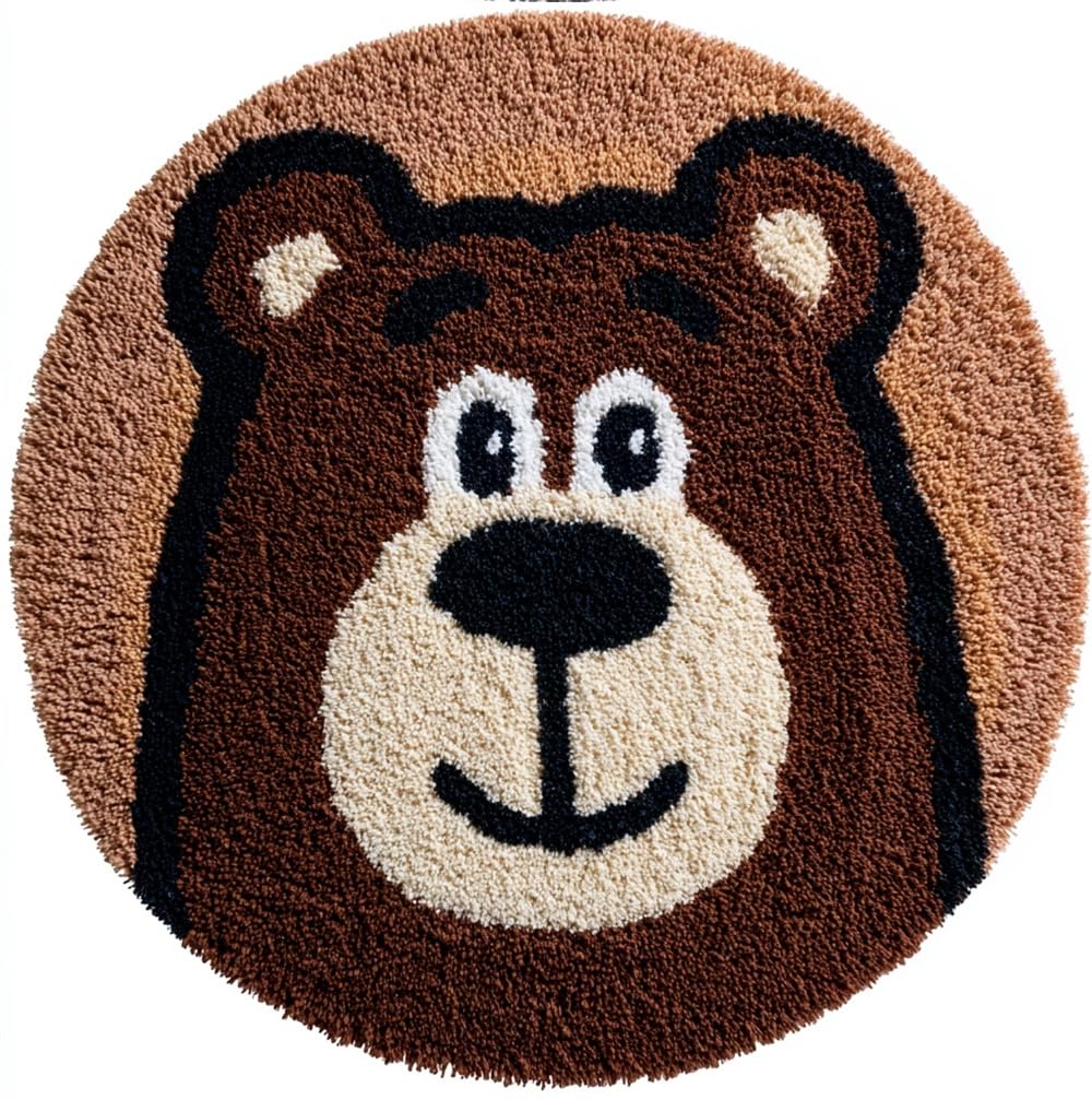 kitphoenix Rug Hooking Kit Wild Brown Bear