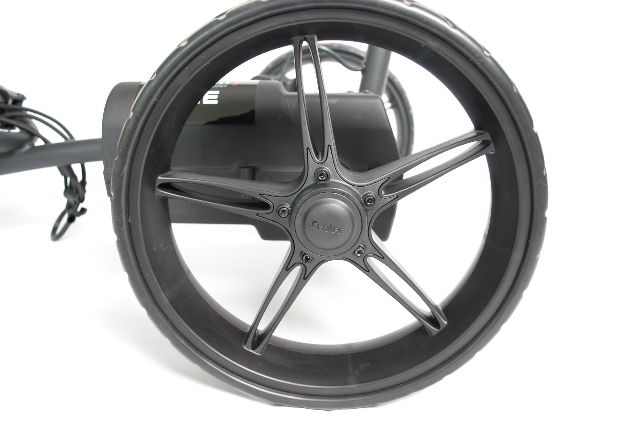 Trolem Unisex-Adult Electric Tubular Golf Trolley, Black with Electronic Brake Elite, One Size