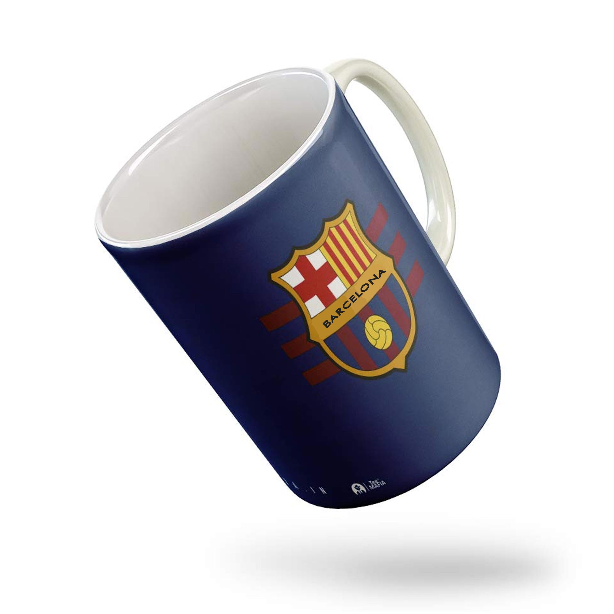 Tee Mafia Messi Barcelona FCB Ceramic White Mug with Cool Print, 11Oz White Coffee Mug with Print, Coffee & Tea Mug, Messi Football Mug