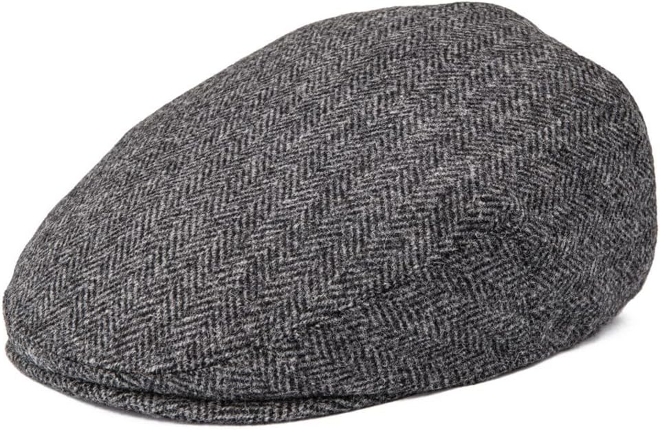 Wool Ivy Cap Herringbone Flat Caps Tweed Plaid Gray Khaki Cabbie Newsboy Driving Hat