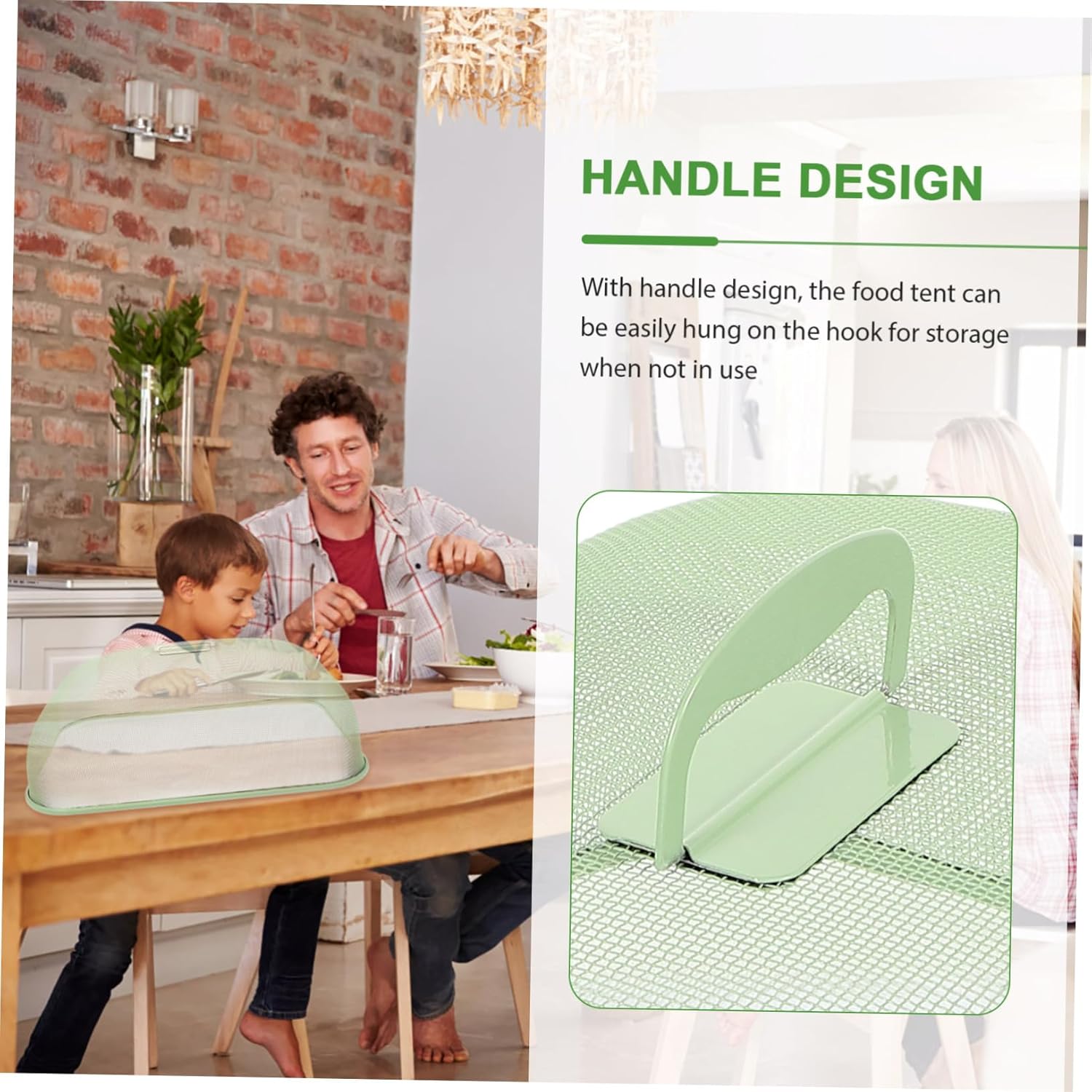 Metal Mesh Food Cover Multi-functional Iron Food Tent for Outdoor Use Reusable Bug Protector Green Rectangular Design for Kitchen and Dining Tables