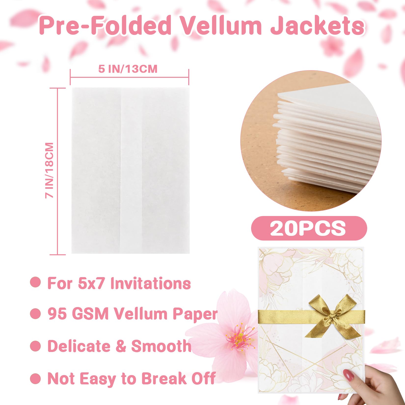 Goefun Pergamentpapier 12,7 X 17,8 Cm – 120 Blatt Vorgefaltet, 115 G/m², Durchscheinend Für Einladungen & Grußkarten