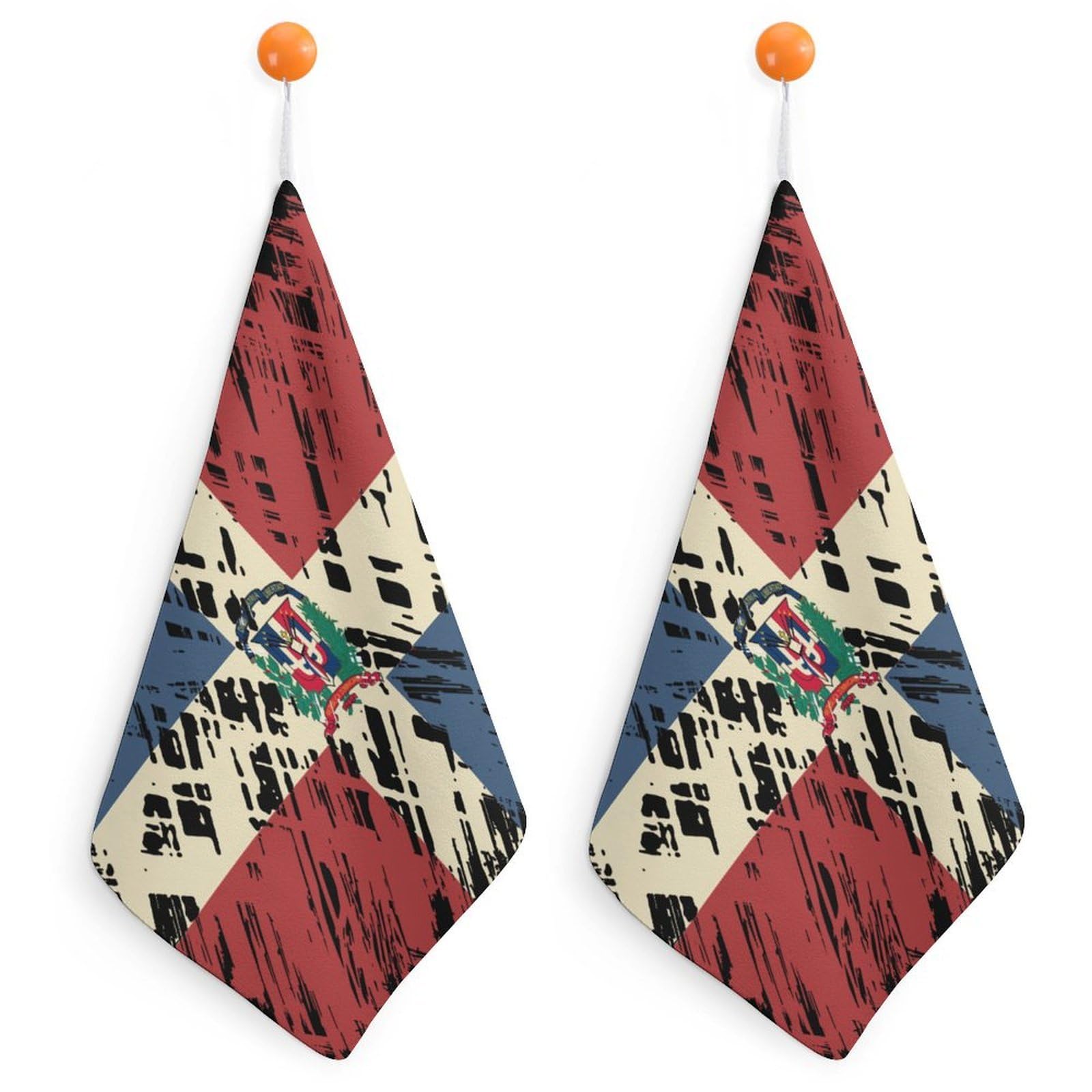TXFBTRFSA Dominican Republic Flag Hand Towels with Hanging Loop Kitchen Towel Handkerchiefs Cleaning Cloths