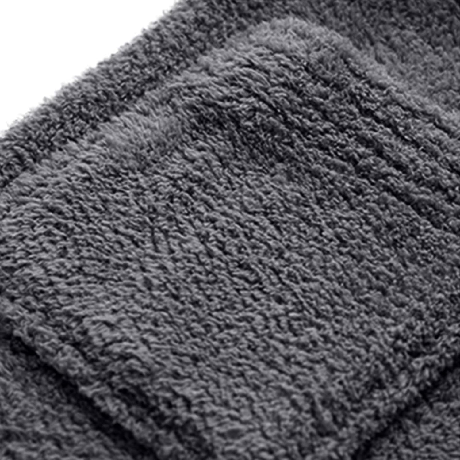 Mens Fleece Long Robe Solid Color Winter Warm Fashion Bathrobes Long Sleeve Lace Up Soft Loungewear with Pockets