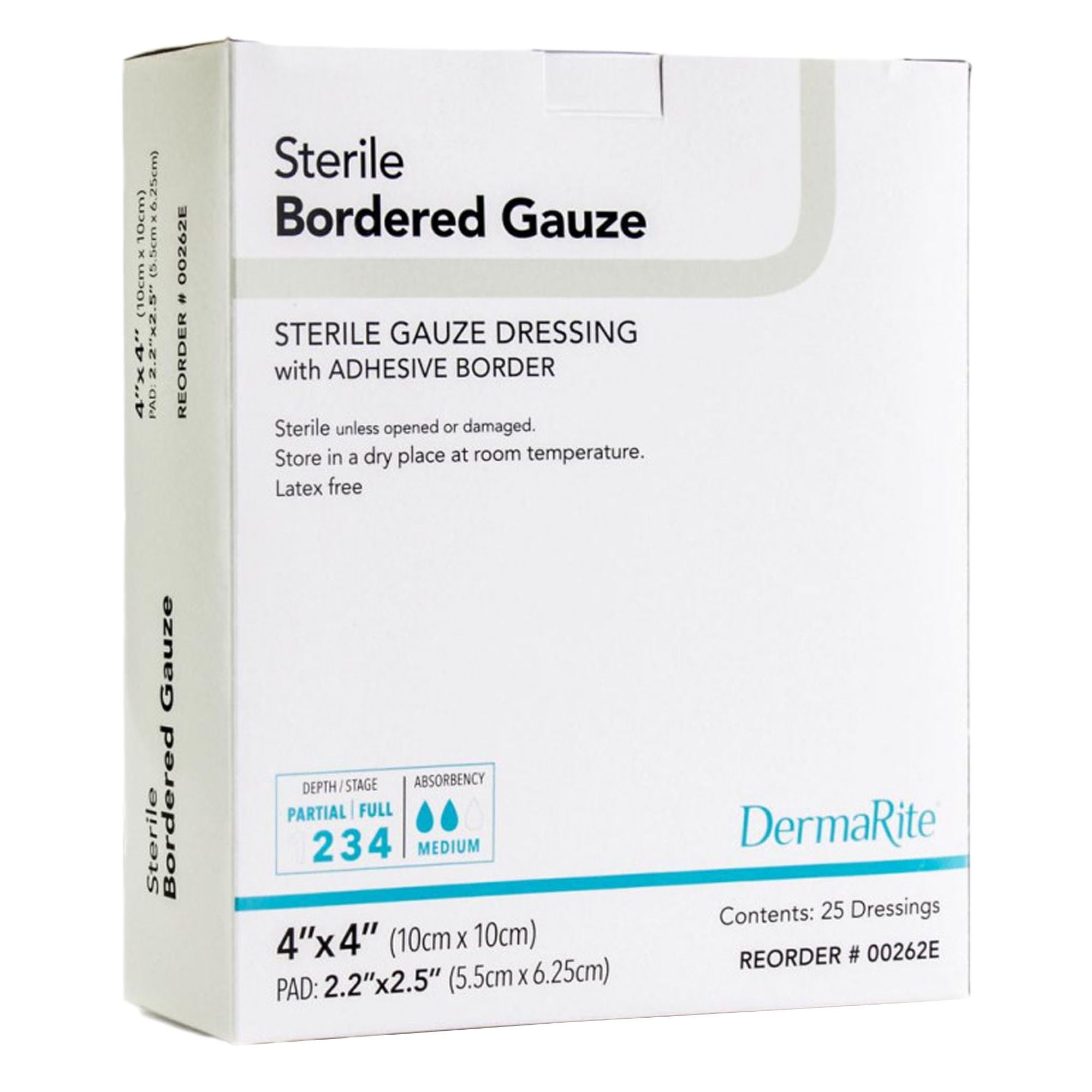DermaRite Sterile Bordered Gauze Dressing with Adhesive Border, 4 in, 1 ct — Amazon image 2