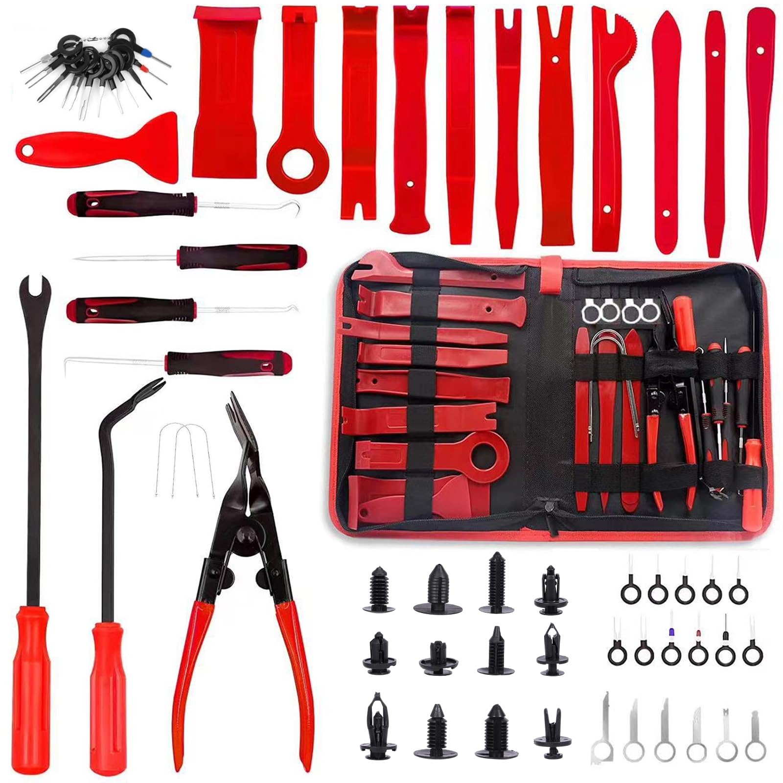 Kit Smontaggio Pannelli Auto, 158 Pezzi, Leve Plastica Smontaggio, Strumenti di Rimozione Auto, Kit per Rimozione Radio, Pannello, Cruscotto, Riparazioni, Universale