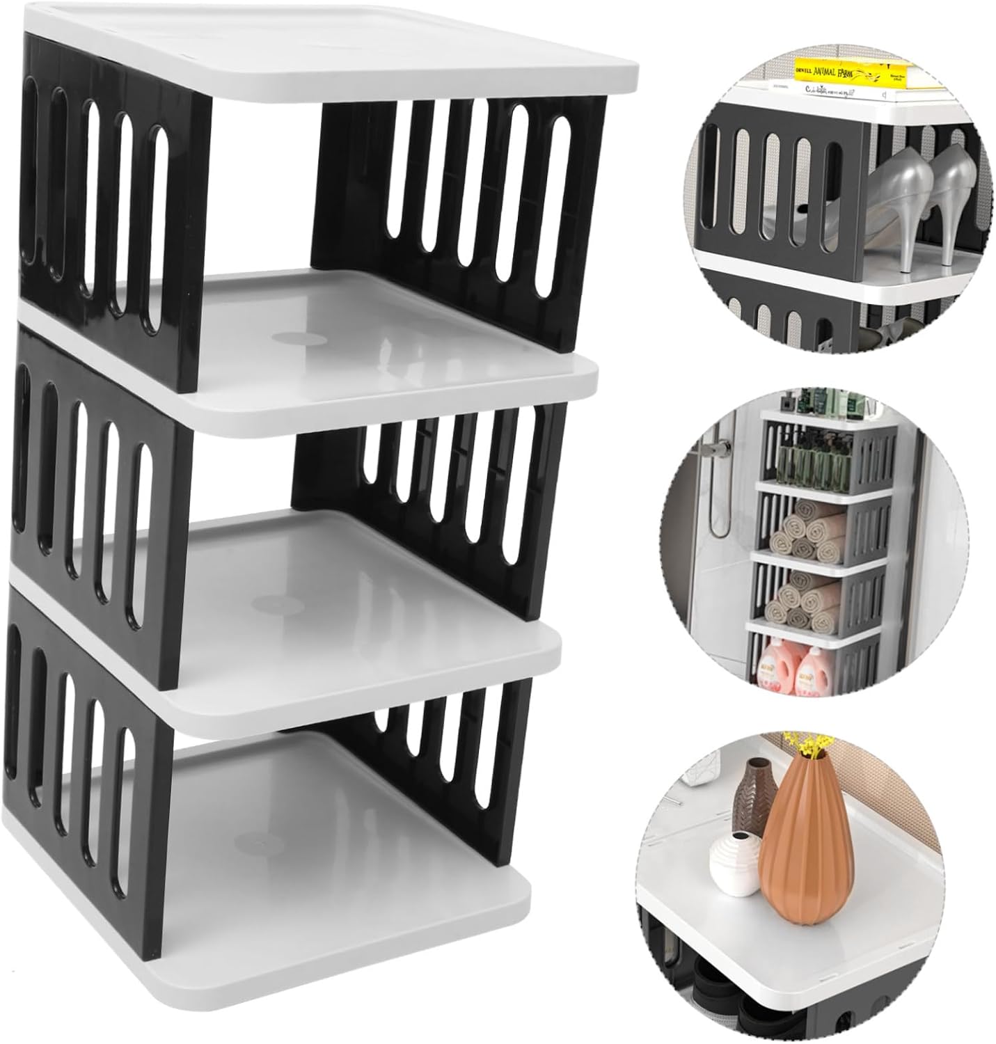 PRETYZOOM Vertical Multi Shoe Rack Space-Saving Household Organizer for Entryway Dormitory Design Easy Shoe Storage