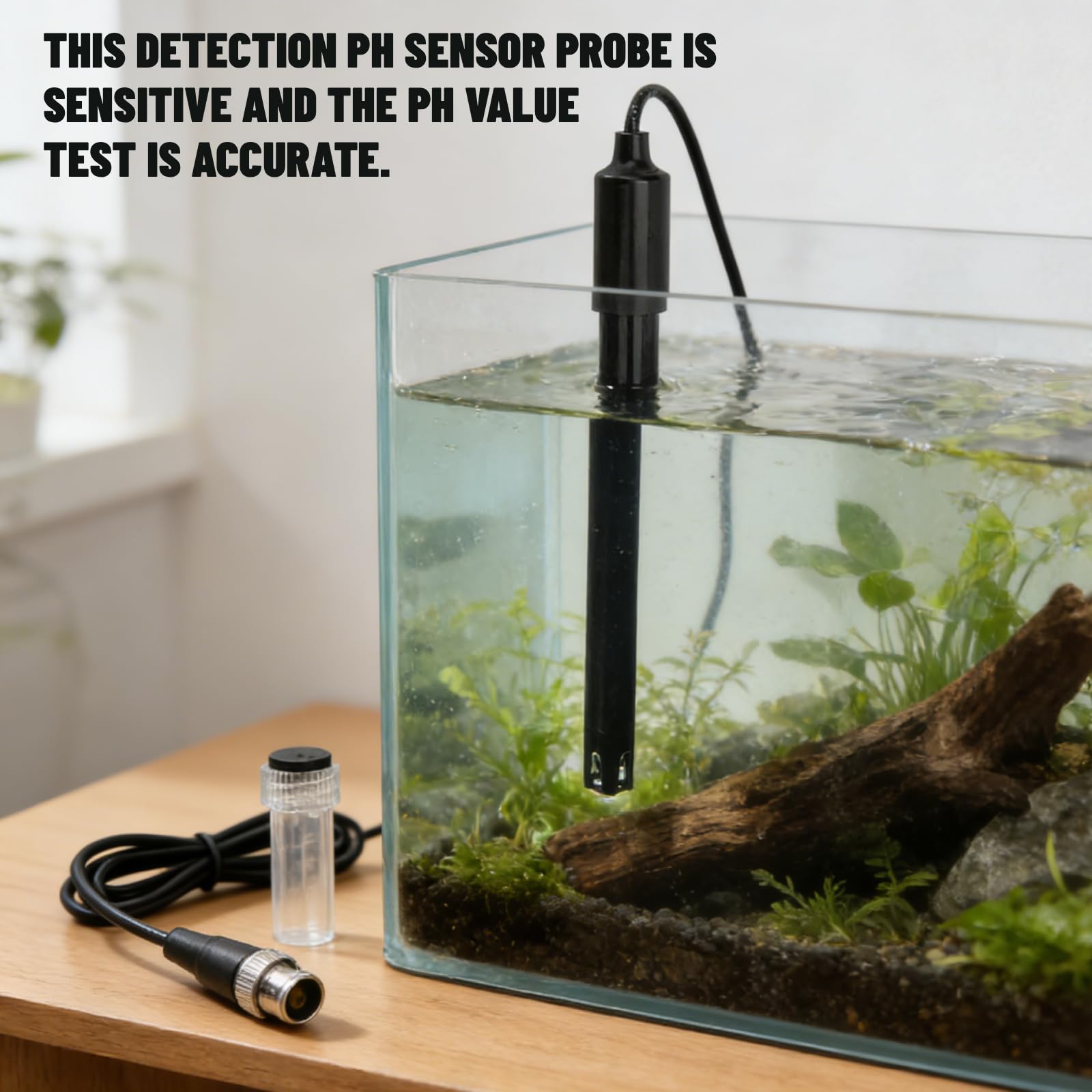 Sonde PH Piscine, 0-14 électrode PH Avec Connecteur BNC, Haut Précision Sonde De PH Remplaacble Pour PH Metre, PH Manette Testeurs PH Pour Aquarium, Piscine, Laboratoire, Hydroponie