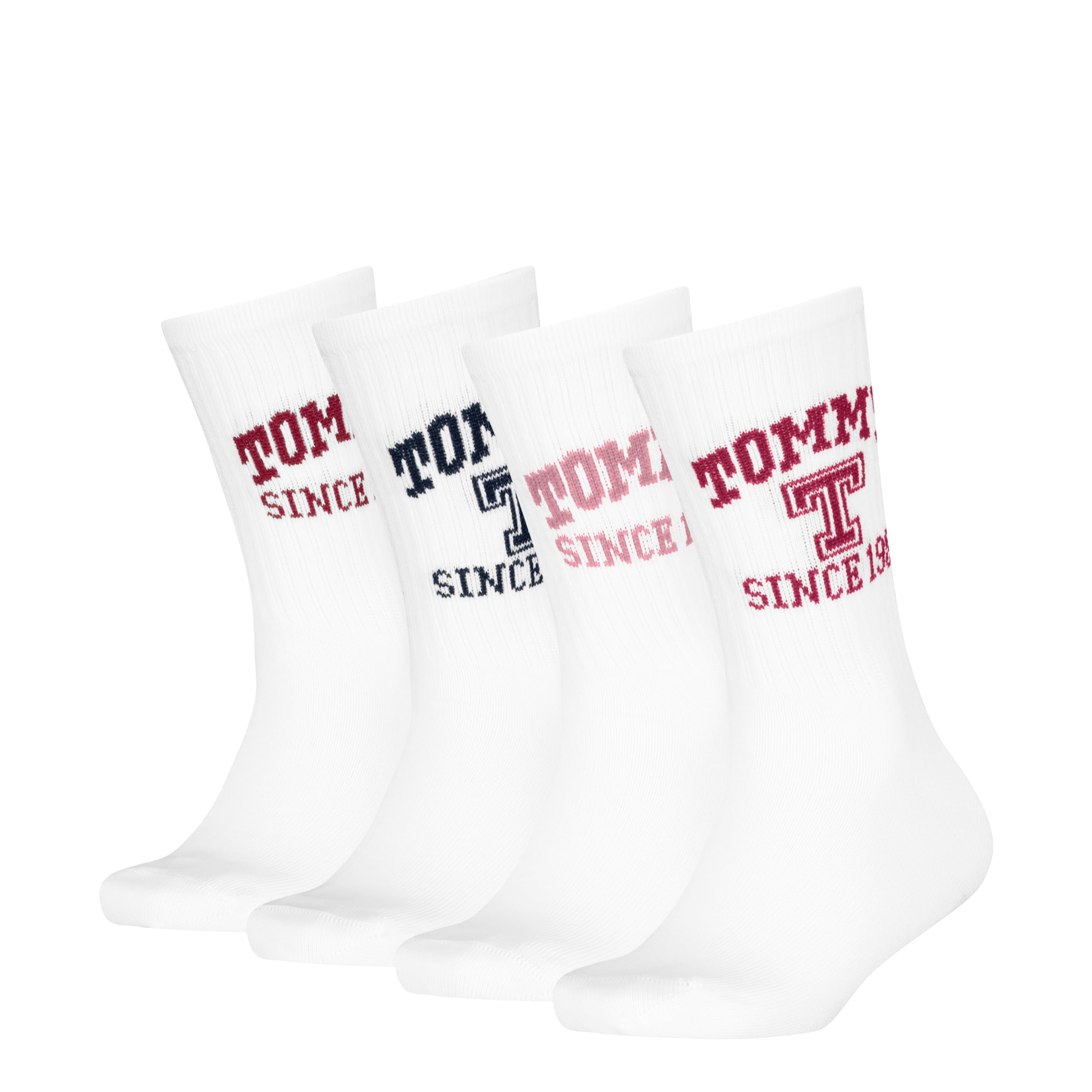 Tommy Hilfiger Pink/Tommy Original 8719965009202 Th Kids Socks 4P Varsity Ecom, 35-38