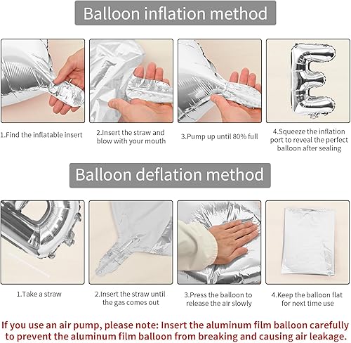 Miniatura 3 de Biapian Globos de letras de 40 pulgadas, globo plateado con letra E grande, 1 globo gigante de aluminio de aluminio E para cumpleaños, baby shower,