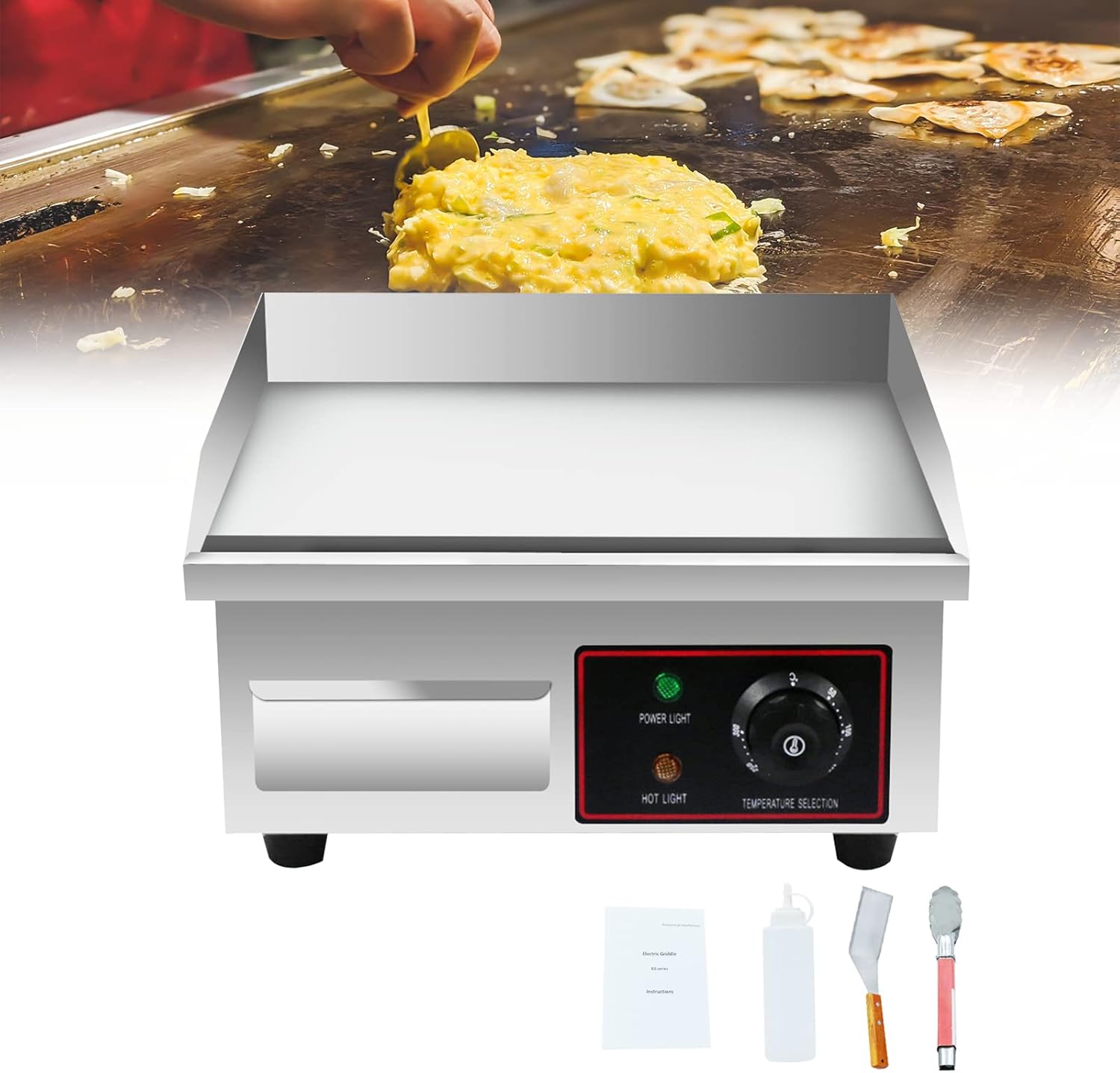 15" Commercial Electric Griddle,Electric Countertop Flat