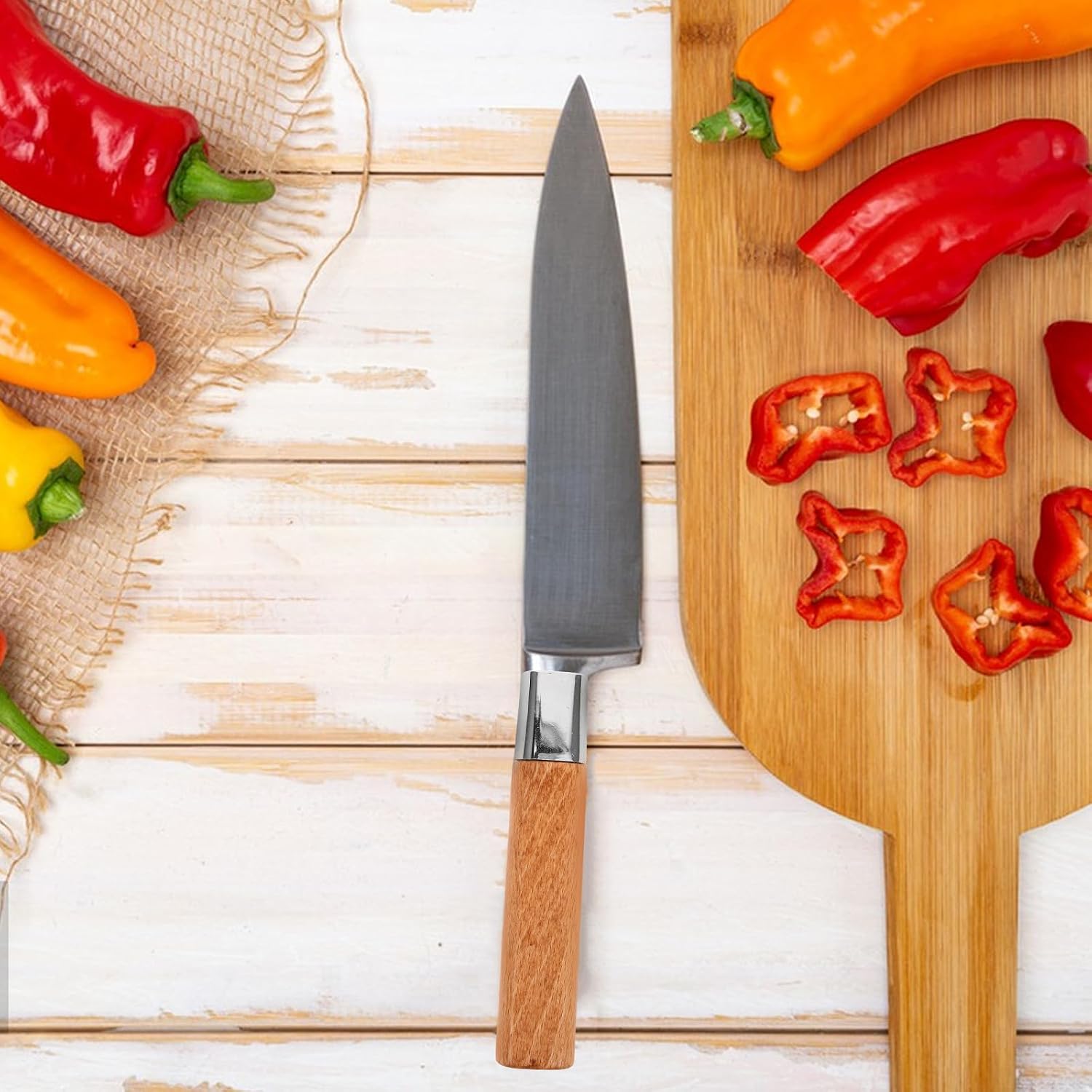 Wooden Kitchen Knife Handle Replacement with Ergonomic Grip for Old Knives