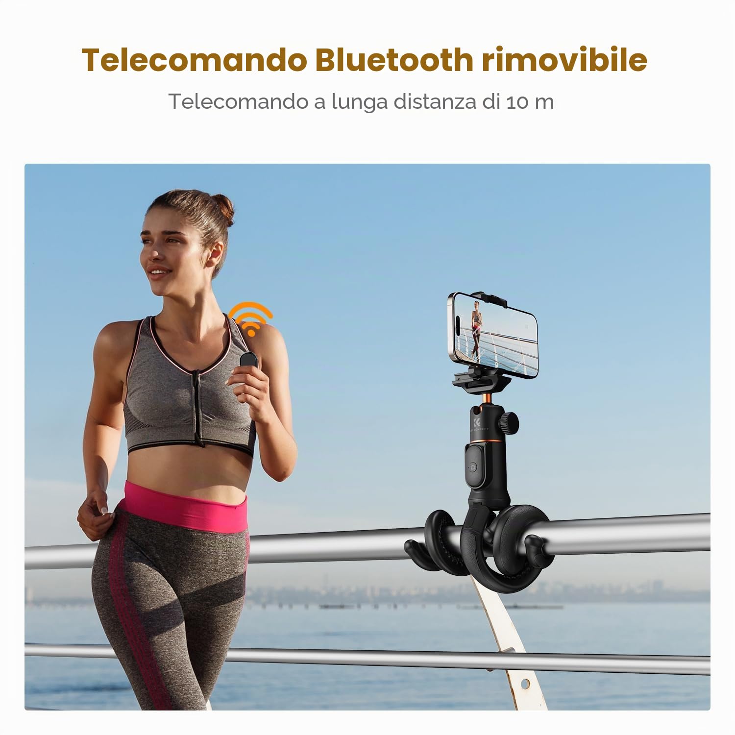 K&F Concept Treppiede Smartphone MS29, Mini Tripod Estensibile con Telecomando Amovibile e Testa a sfera 360°, Treppiedi Octopus con Adattatore per Camera Sportiva, Ideale per iPhone/DSLR/Vlog/Selfie