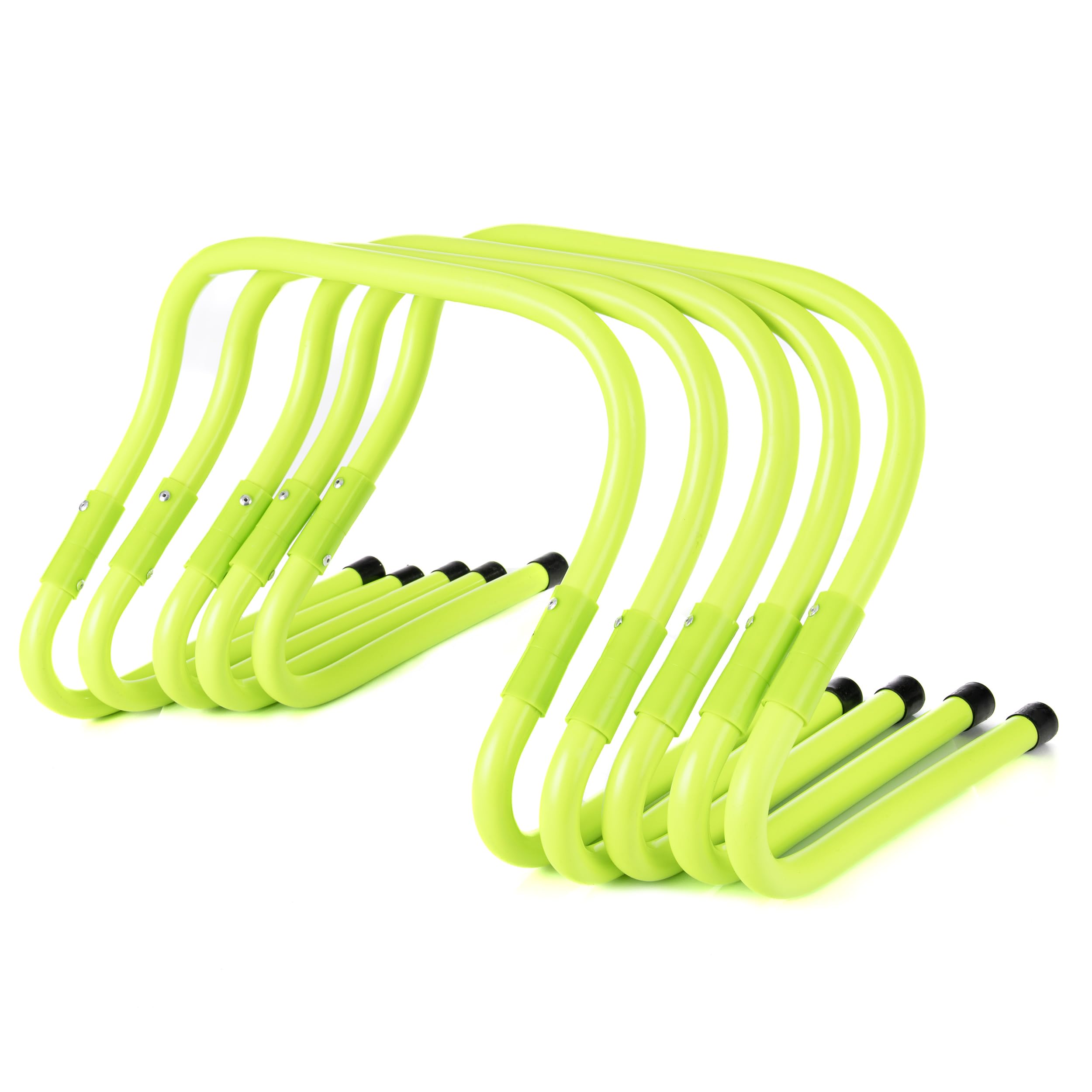 Fizyo Haies d'entraînement réglables – Set de 5 Haies Robustes pour Football, Soccer, Agility, Coordination, Fitness, Exercices Sportifs, entraînement Sportif, pliométrie – Vert
