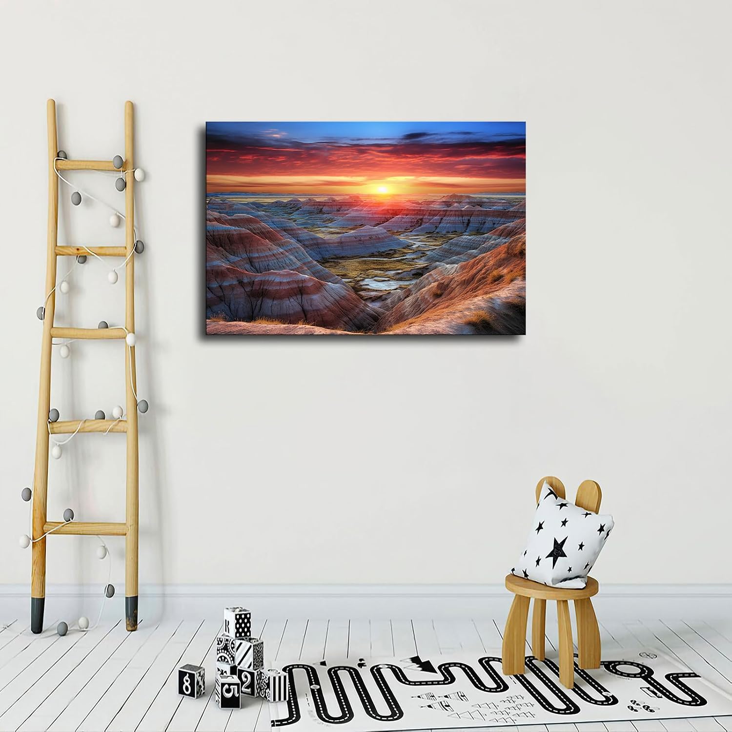 Badlands National Park South Dakota Poster Canvas Wall Art Picture Print Modern Home Bedroom with Frameless Decor (12×18inch-Unframed) image 3