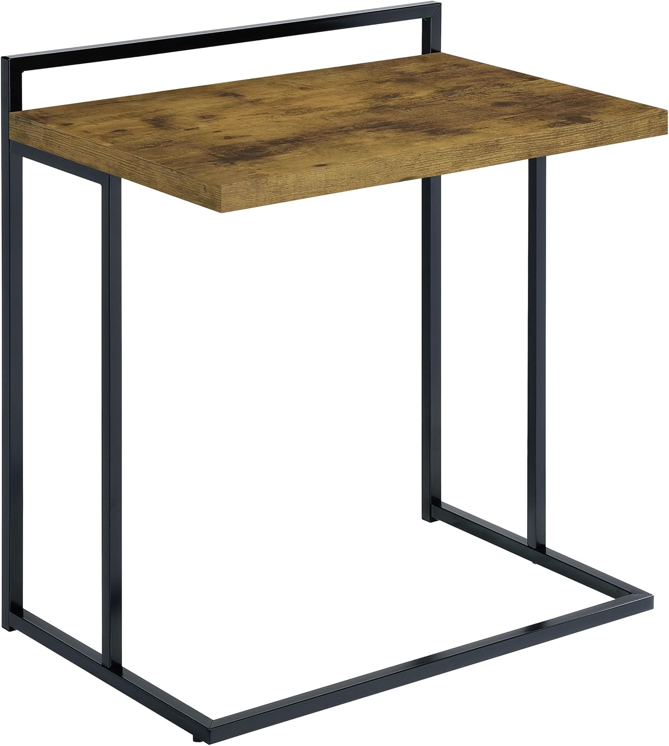 Pemberly Row Modern Metal Snack Table, Rectangular Shape, Antique Nutmeg Finish, Black Legs, 26.5" H x 23.5" W x 15.75" D, Space-Saving Design for Small Spaces, Industrial Accent Table