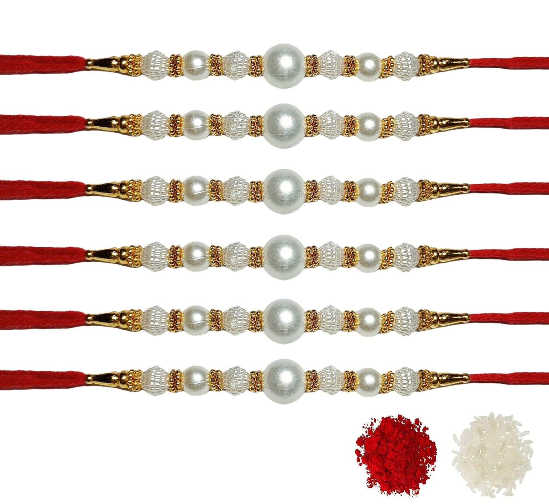 DEEPTI DECOR Set Of 6 White Beads Moli Thread Kalava Rakhi For Brother Rakhi Combo Rakhi For Bhaiya, Rakhi Gift For Brother 12 Similar Rakhi Set For Brothers Dora Rakhi (B0B75MF9MK) Amazon Price History, Amazon Price Tracker