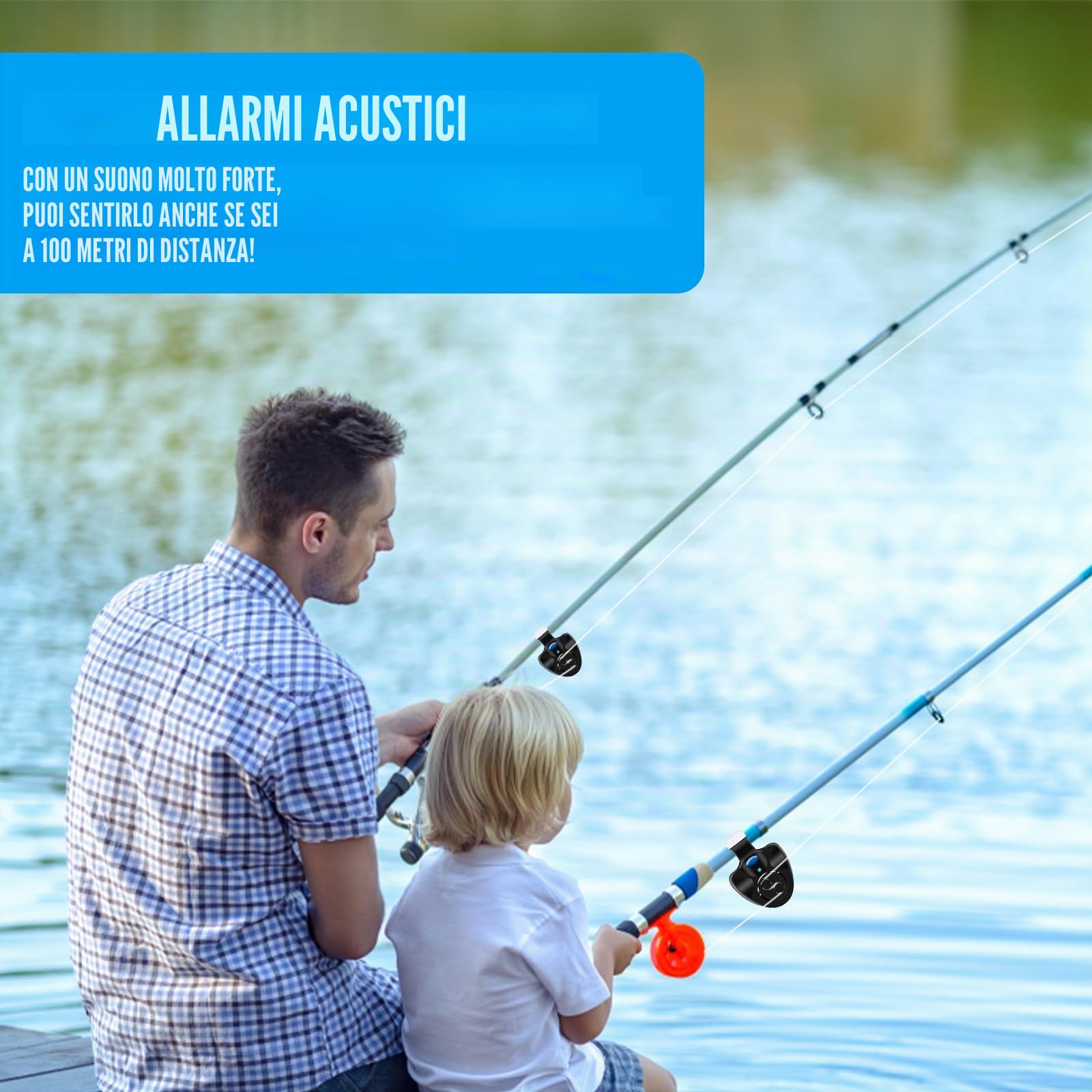 Nizirioo Indicatore elettronico di abboccata per pesca sensibile, 3 pezzi, Indicatore elettronico di abboccata con display LED, Indicatore di vibrazione per swinger con display LED, facile da fissare