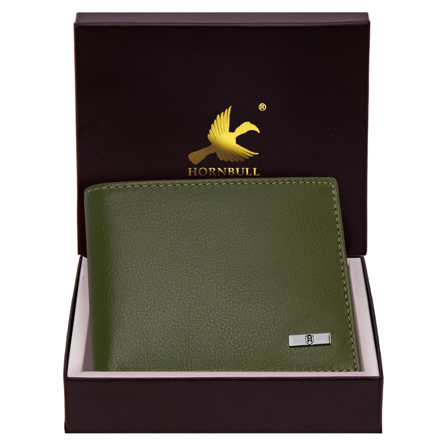 HORNBULL Maddison Men's Olive Green Genuine Leather Wallet - Image 2 thumbnail
