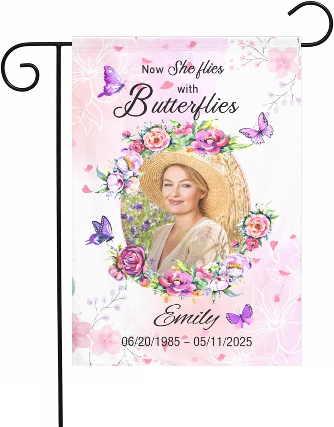 Custom Memorial Flag with Photo & Text Personalized in Loving Memory Garden Flag Sympathy Keepsake for Outdoor Yard Decoration Celebration of Life