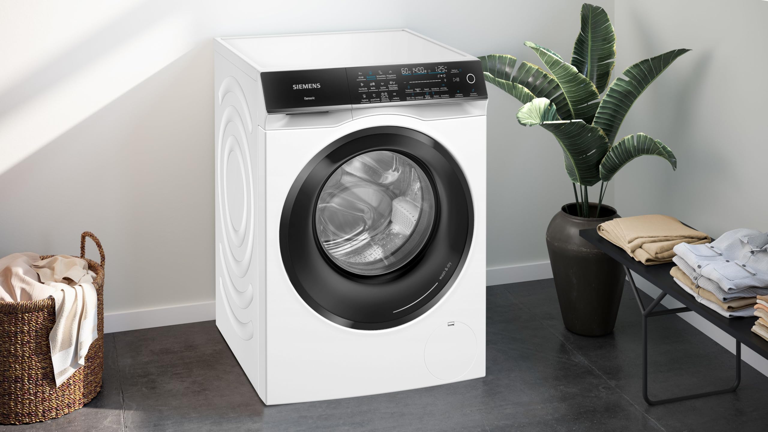 Siemens iQ700 WN54C2070 Waschtrockner 9 kg Waschen 6 kg Trocknen 1400 UpM Antiflecken-System smartFinish varioSpeed autoDry
